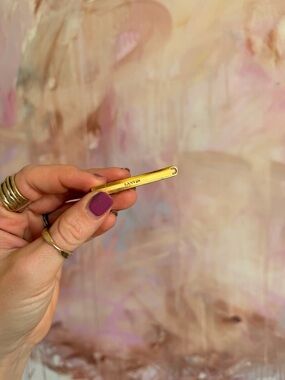 Lanvin Gold Tie Clip with Engraved Logo